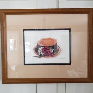 PEGGY Abrams Vintage Hat Prints Matted‎ and Framed